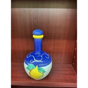 Danny DeVito Premium Limoncello Ceramic Decanter Blue Lemon Hand Painted 7"